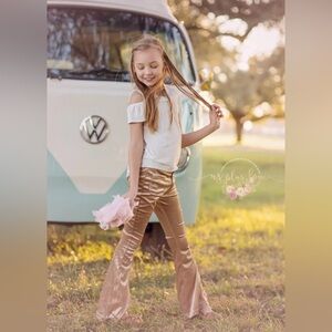 NWT Rhiannon Joyfolie size 5 Stylish Gold Kids Flared Pants